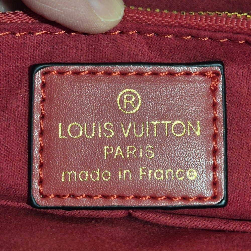 Louis Vuitton Red and Monogram Leather Purse - Picture 6 of 16